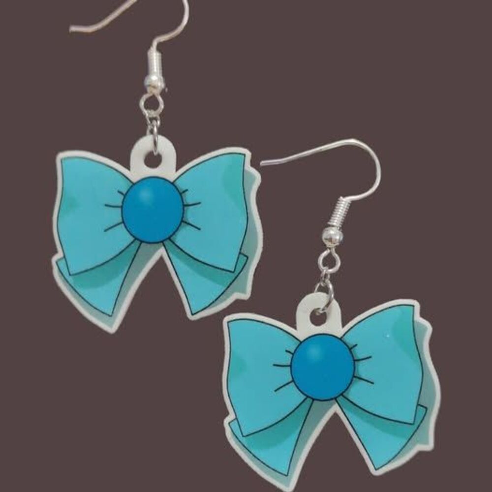 Sailor Moon Sailor Mercury Bow Earrings-Posts-Gold